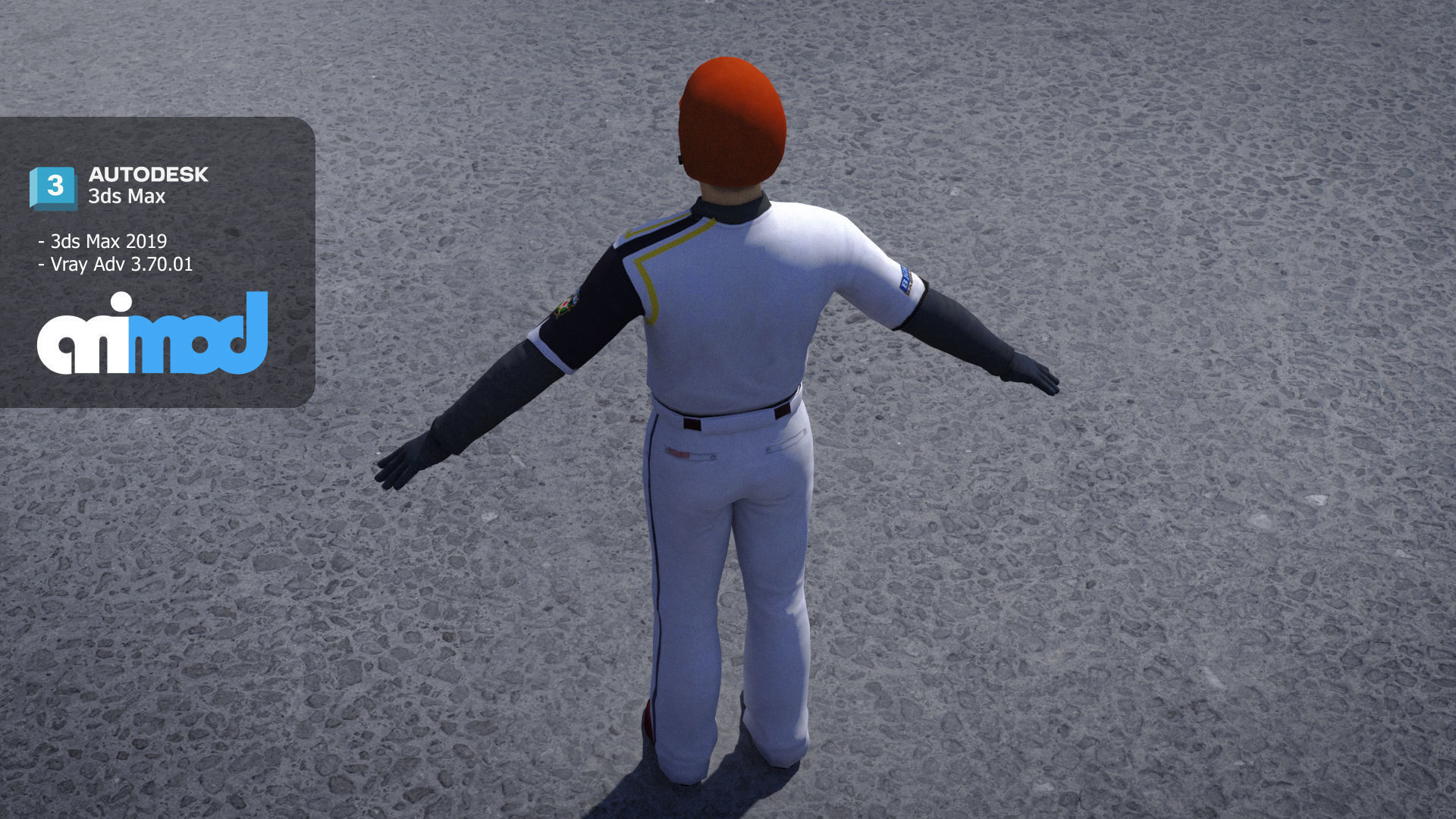 Baseball Player in Red Helmet 3D model_4