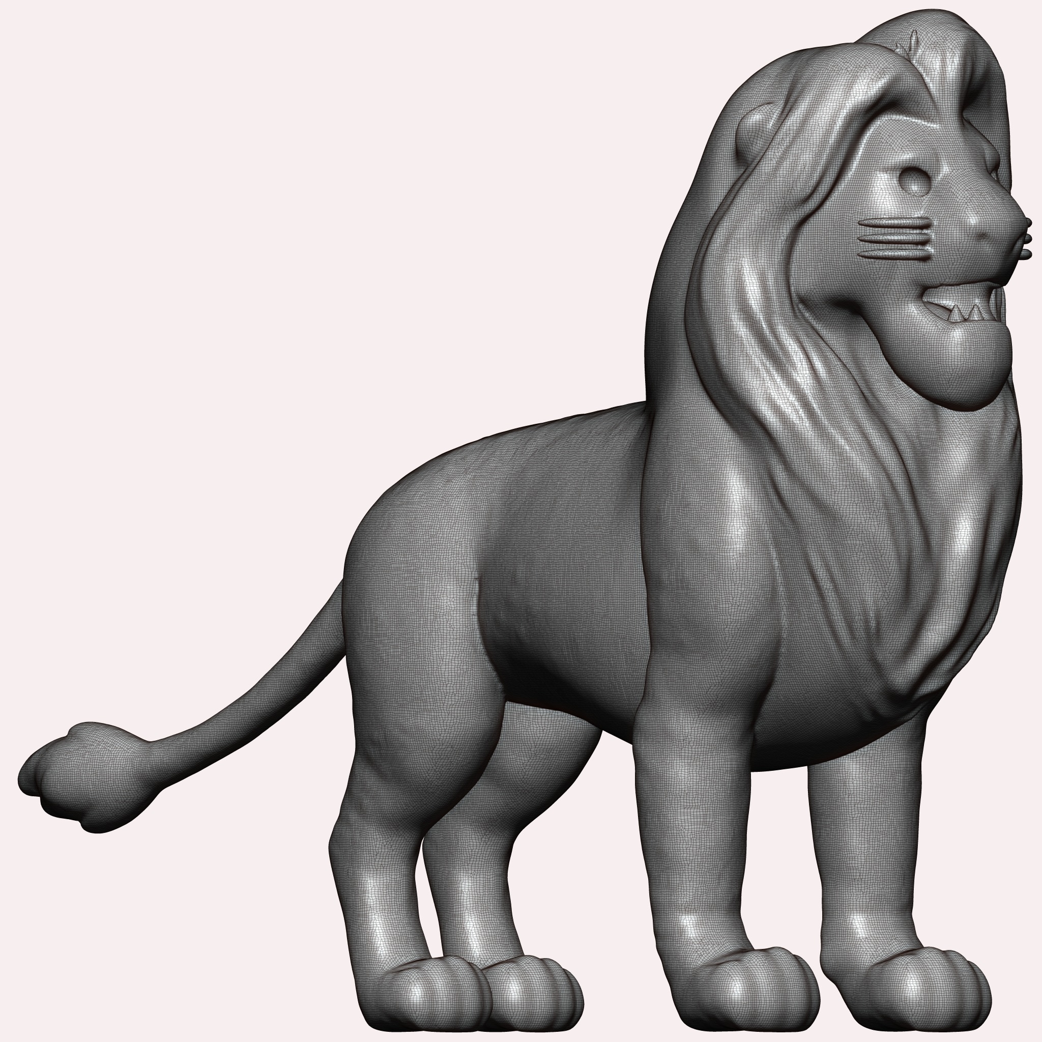 Mufasa Lion King Inspired Lion Sculpture 3D print model_3