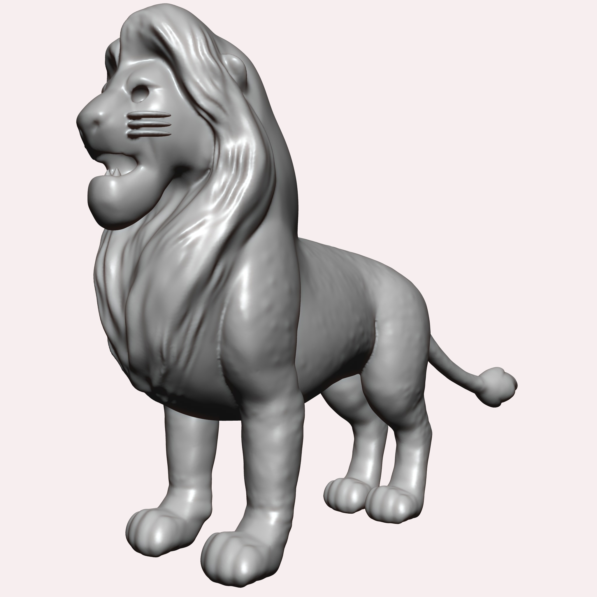 Mufasa Lion King Inspired Lion Sculpture 3D print model_4