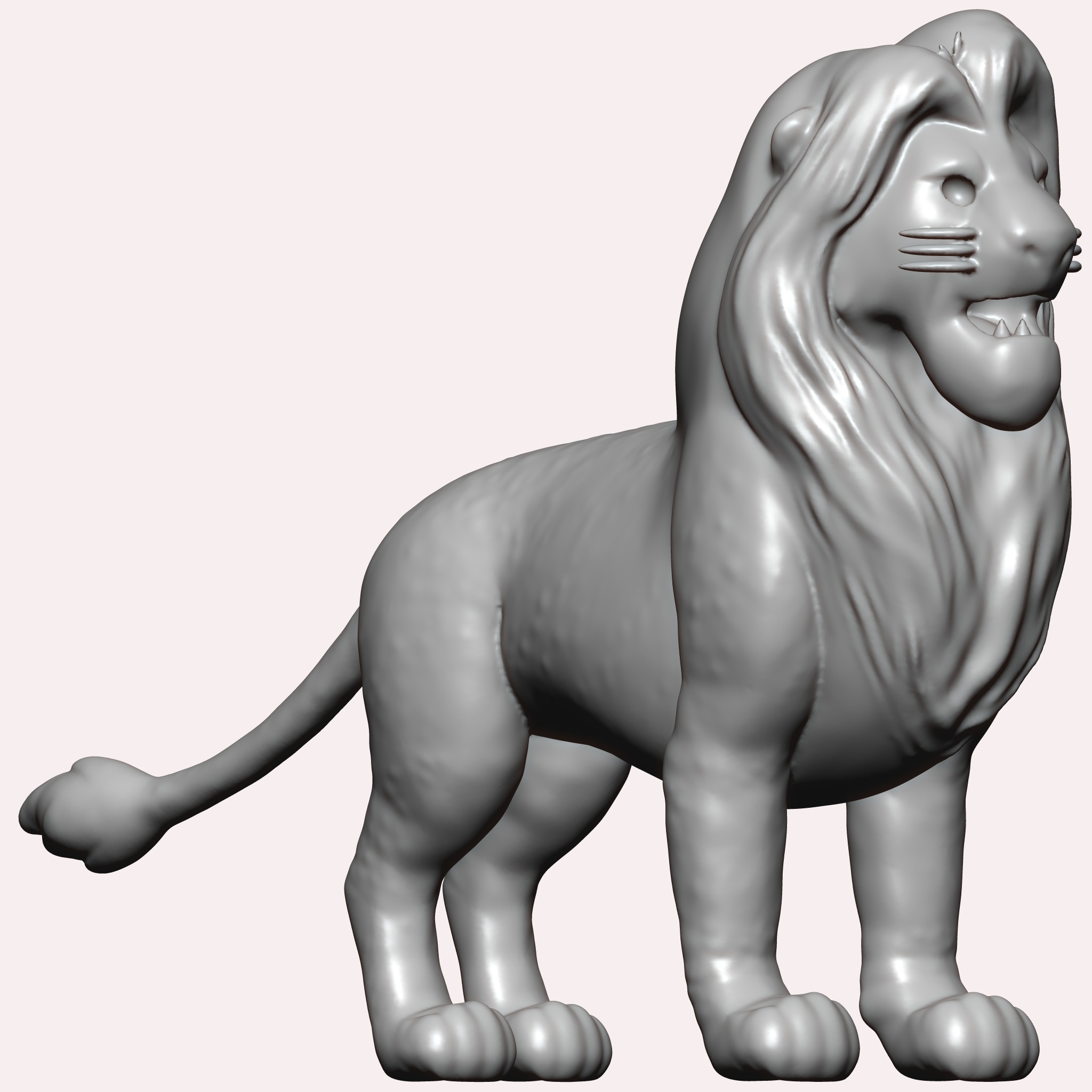 Mufasa Lion King Inspired Lion Sculpture 3D print model_2