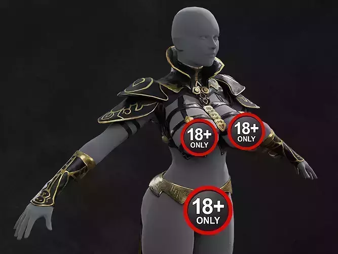 Wizzard Suit Armor Golden Asset Low-poly 3D model