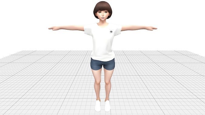 Youthful Casual Avatar Low-poly 3D model