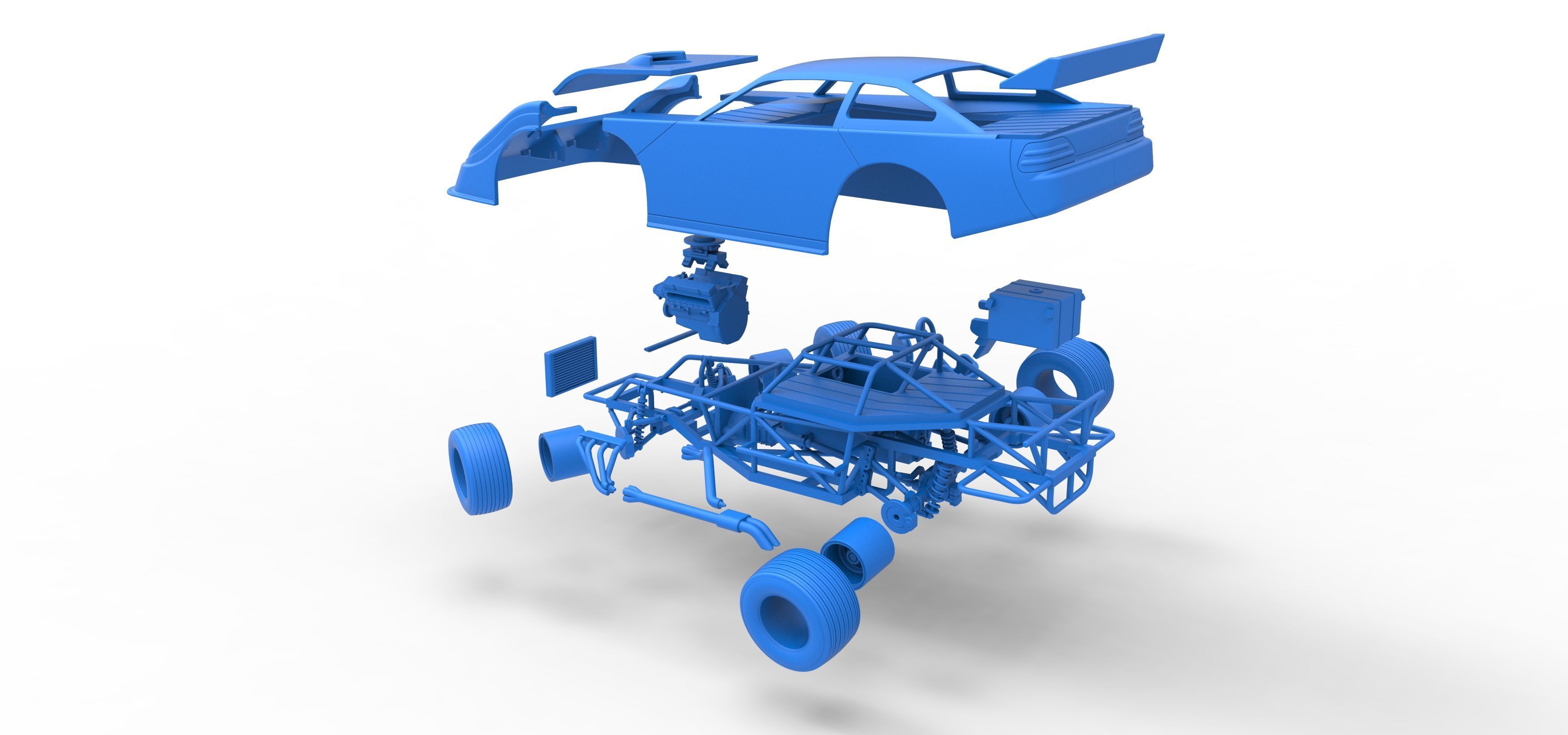 Australian Super Sedan while turning Scale 1 to 25 3D print model_61