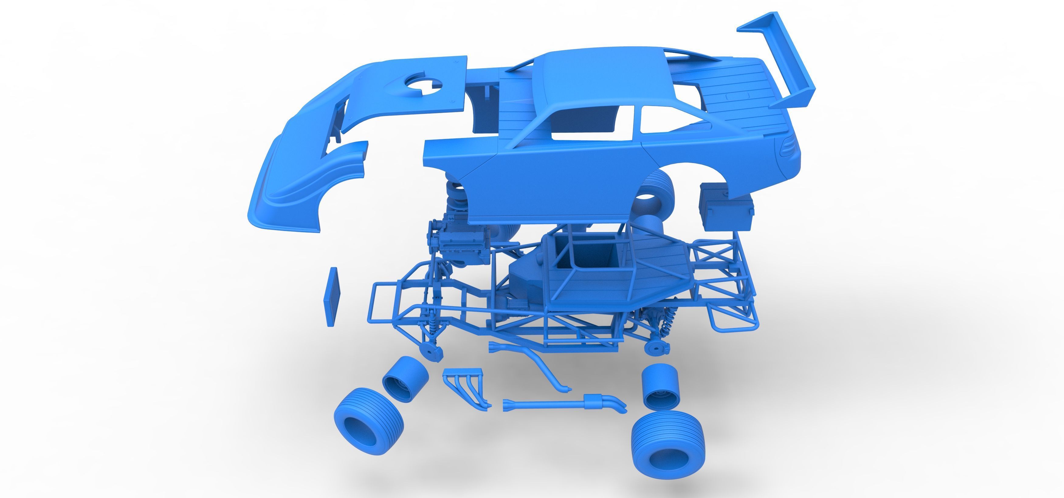 Australian Super Sedan while turning Scale 1 to 25 3D print model_60