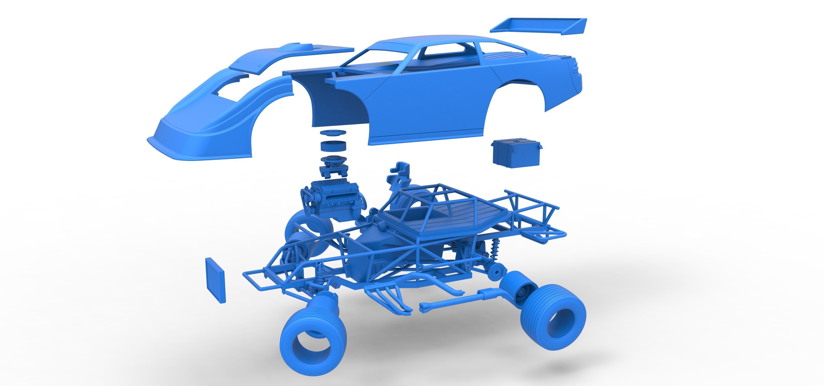 Australian Super Sedan while turning Scale 1 to 25 3D print model_55