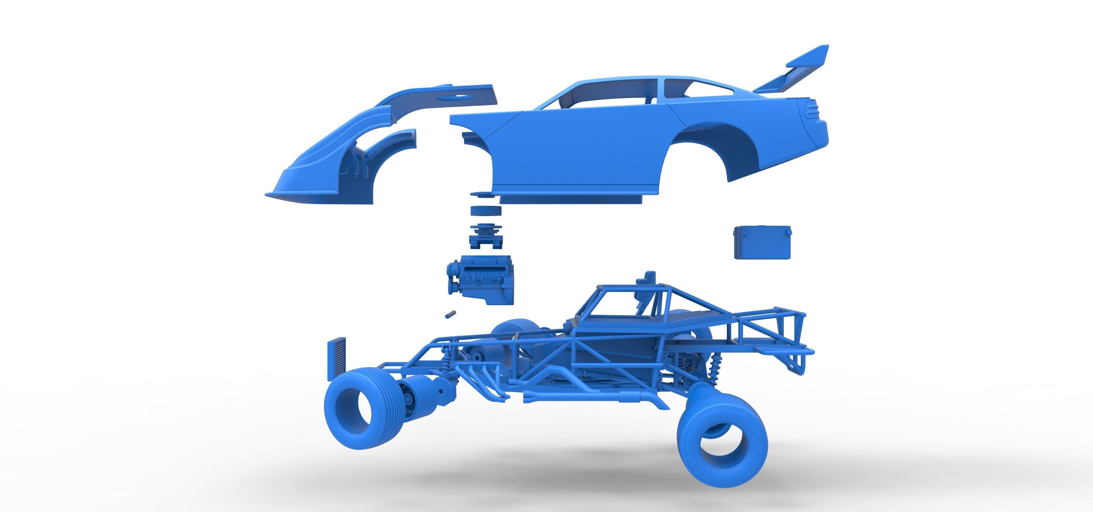 Australian Super Sedan while turning Scale 1 to 25 3D print model_59