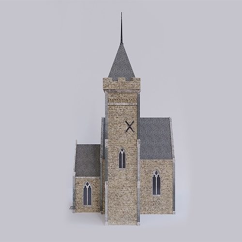 Church Low-poly 3D model