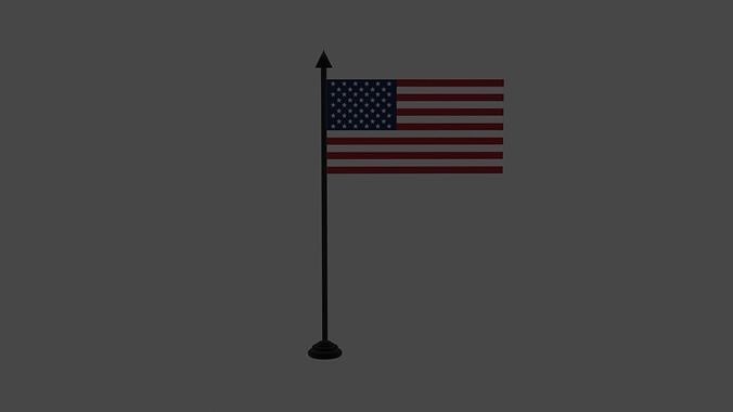 american flag 3D model