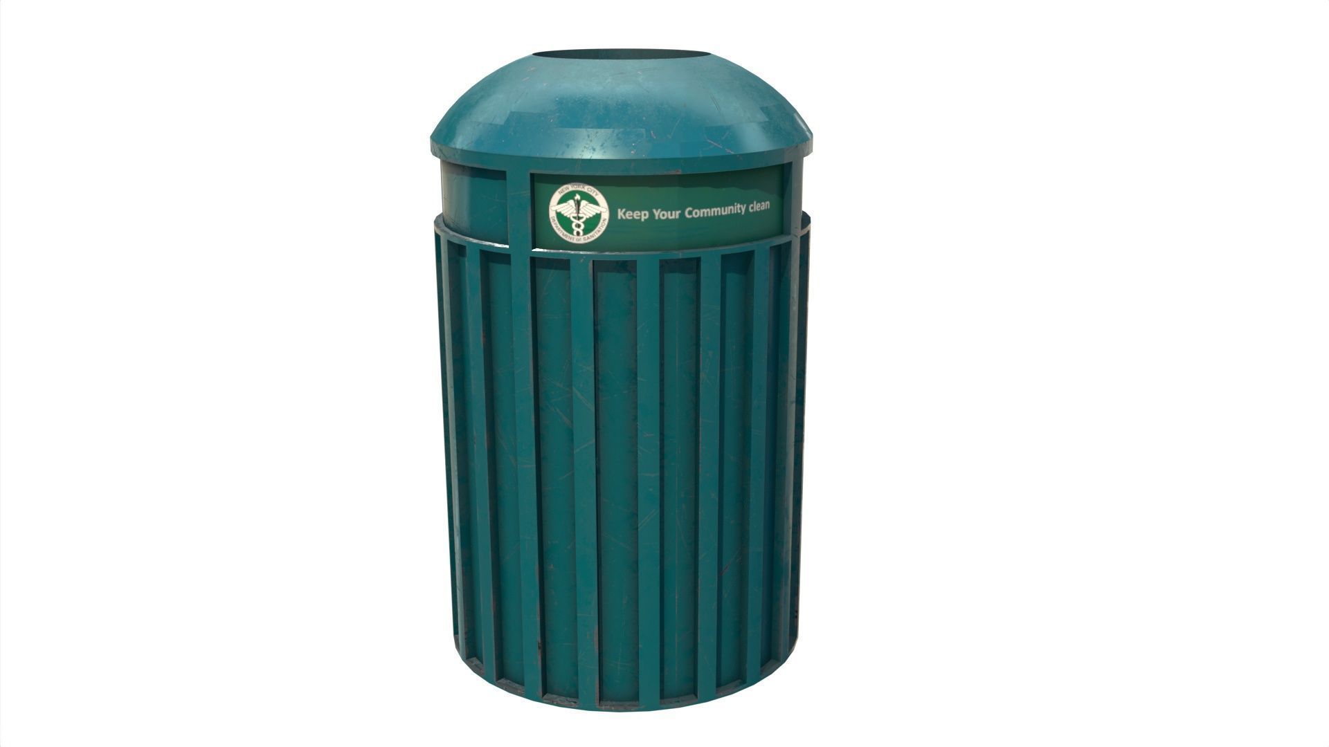 LowPoly Trash Can Free 3D model Low-poly 3D model_2