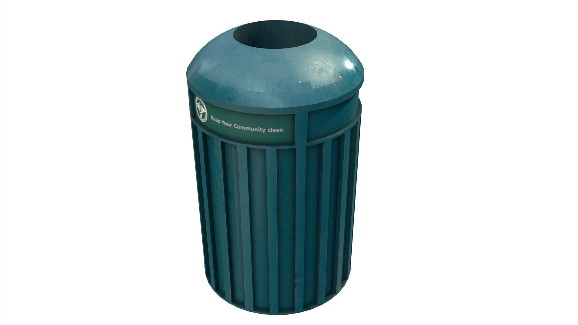 LowPoly Trash Can Free 3D model Low-poly 3D model_5