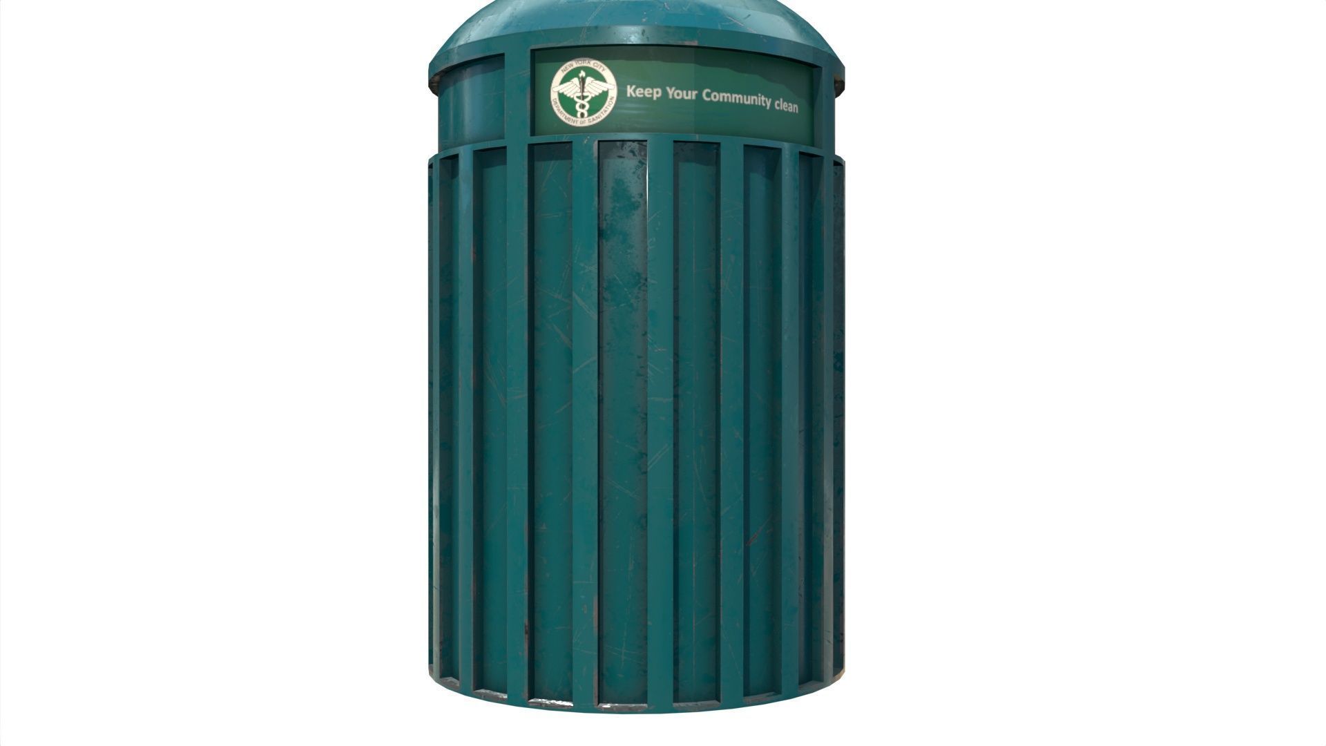 LowPoly Trash Can Free 3D model Low-poly 3D model_7