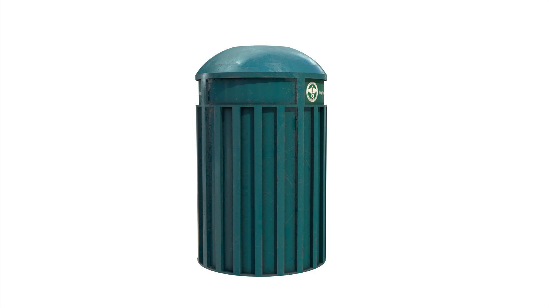 LowPoly Trash Can Free 3D model Low-poly 3D model_4