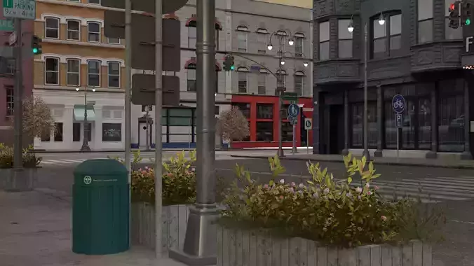 LowPoly Trash Can Free 3D model