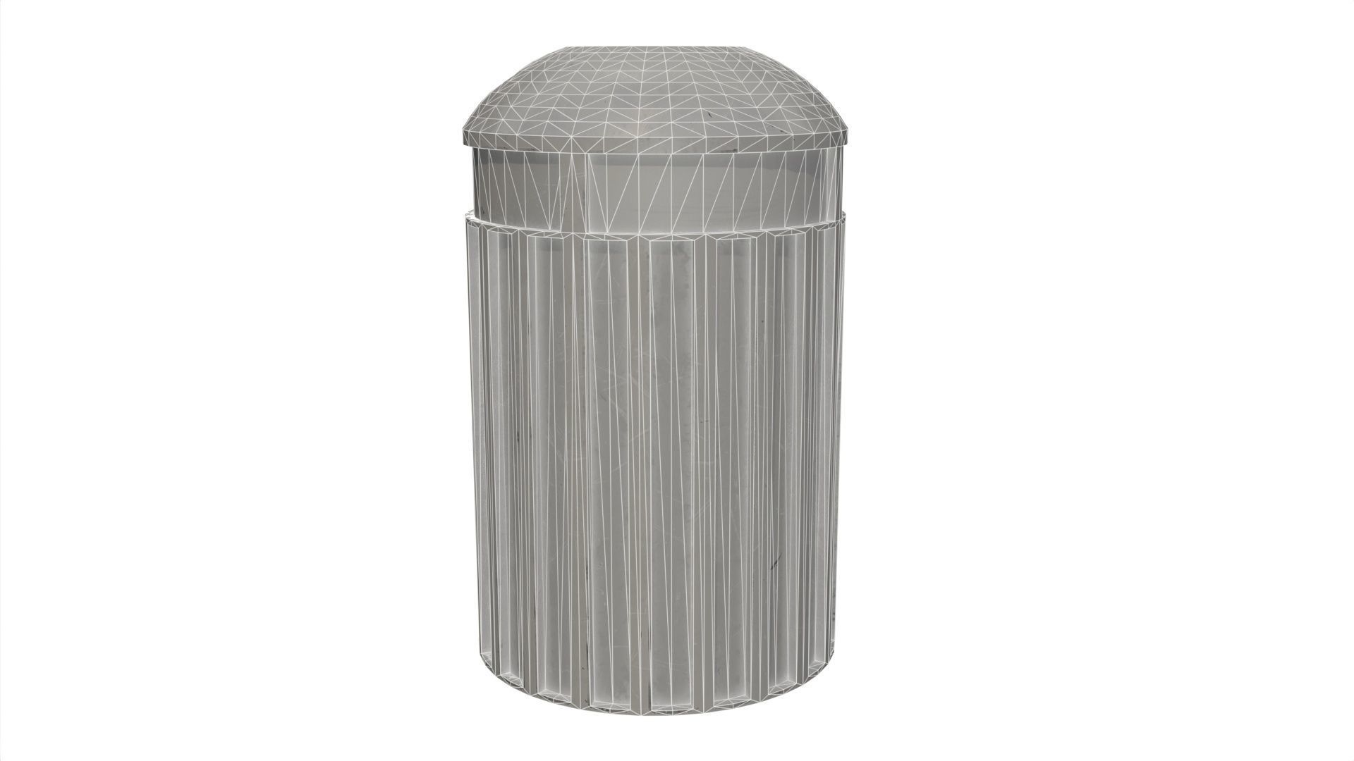 LowPoly Trash Can Free 3D model Low-poly 3D model_9