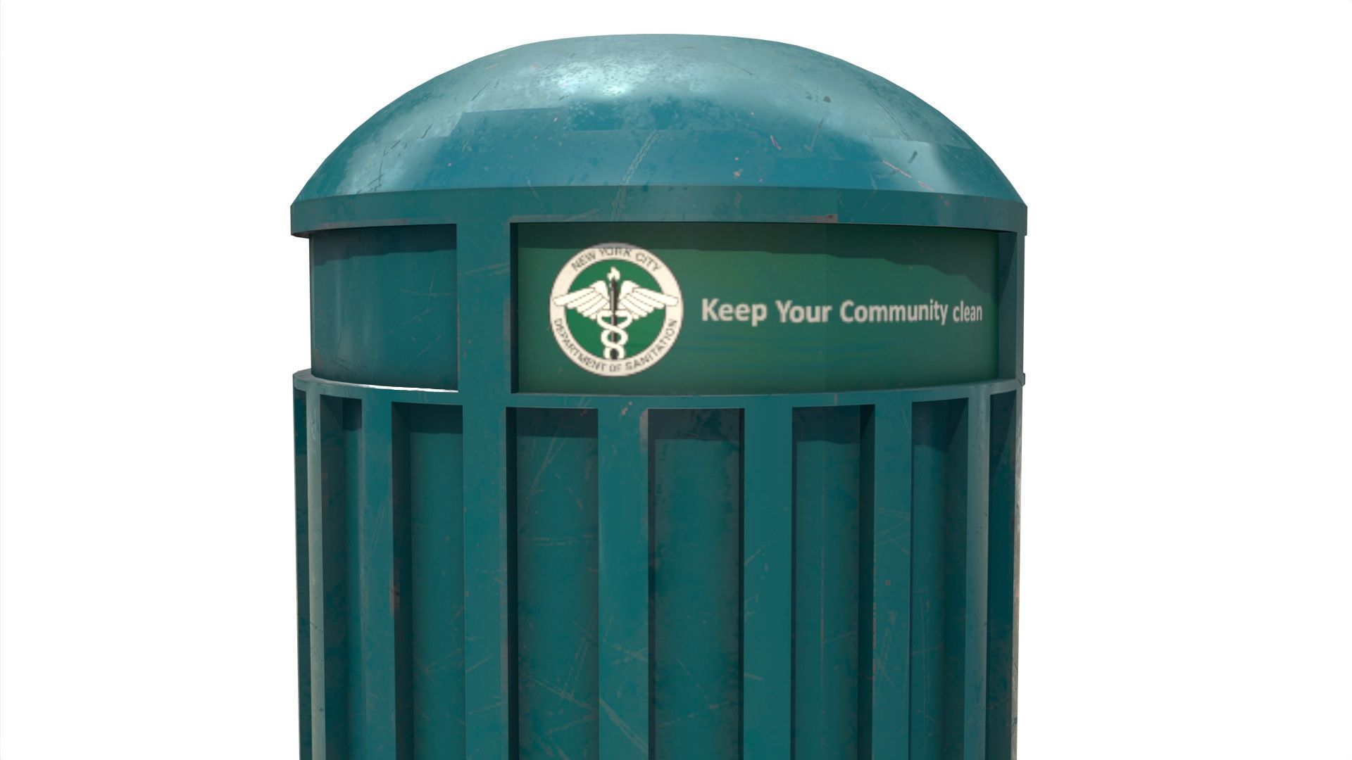 LowPoly Trash Can Free 3D model Low-poly 3D model_3