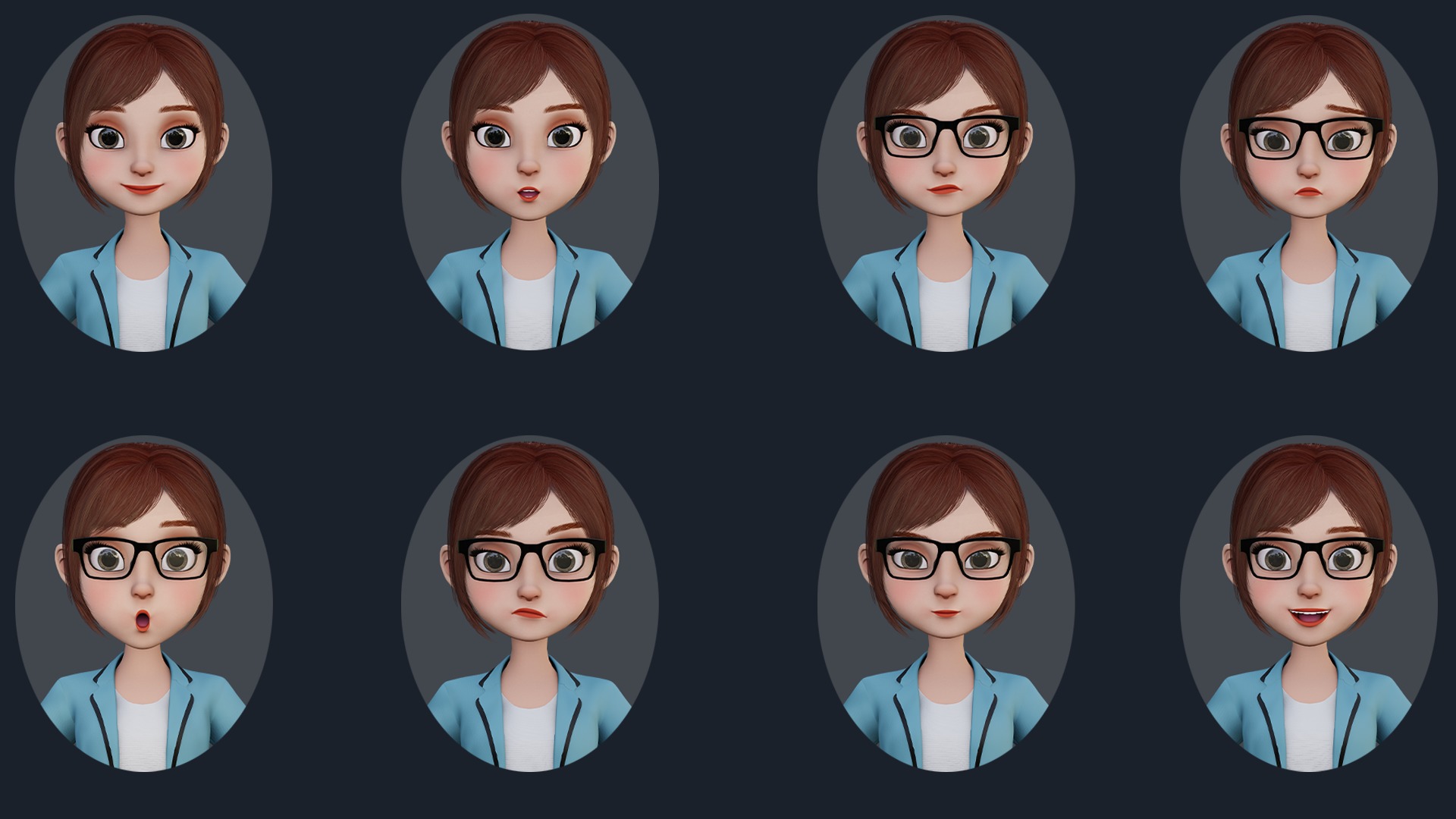 Cartoon Family Rigged 3D model_2