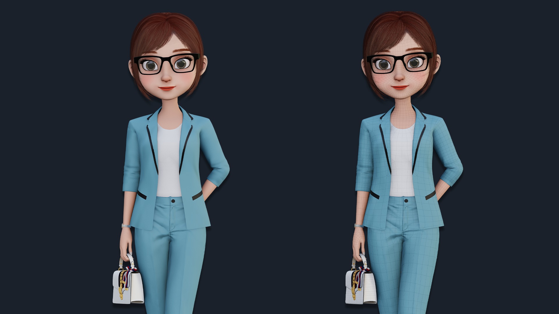 Cartoon Family Rigged 3D model_7