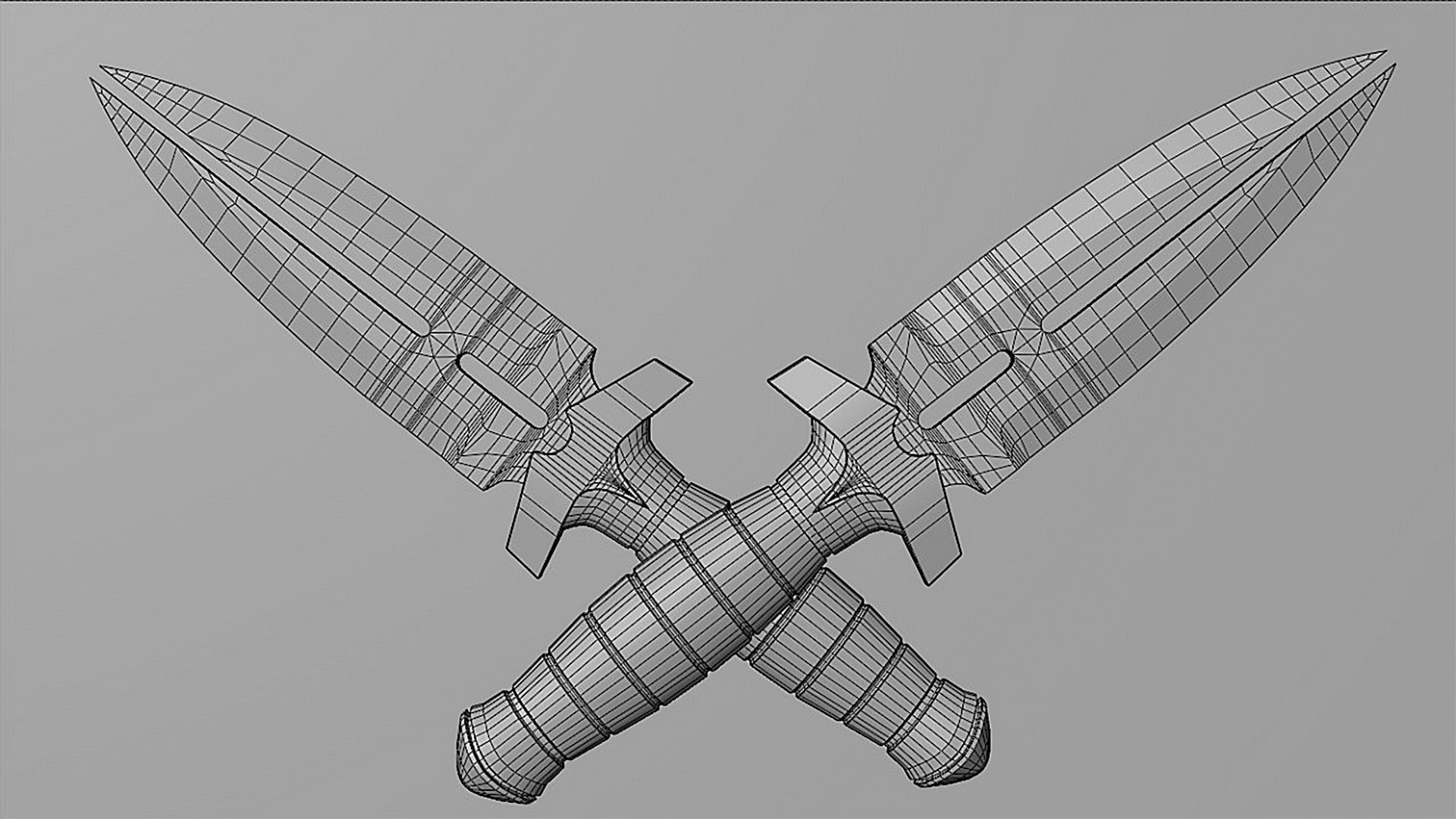 Split Blade Knife 3D model_2