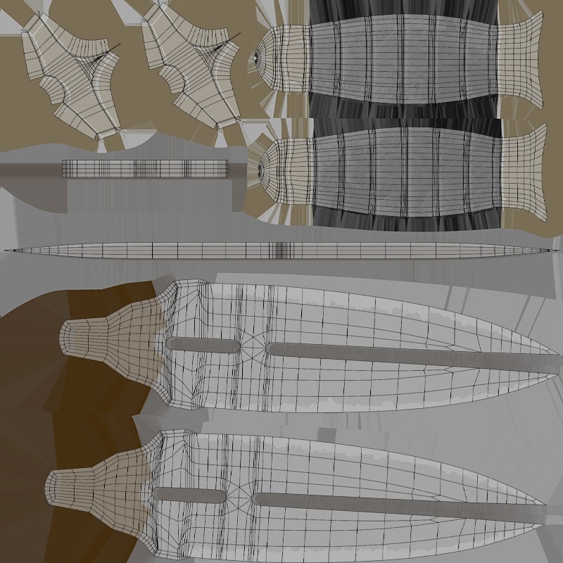 Split Blade Knife 3D model_7