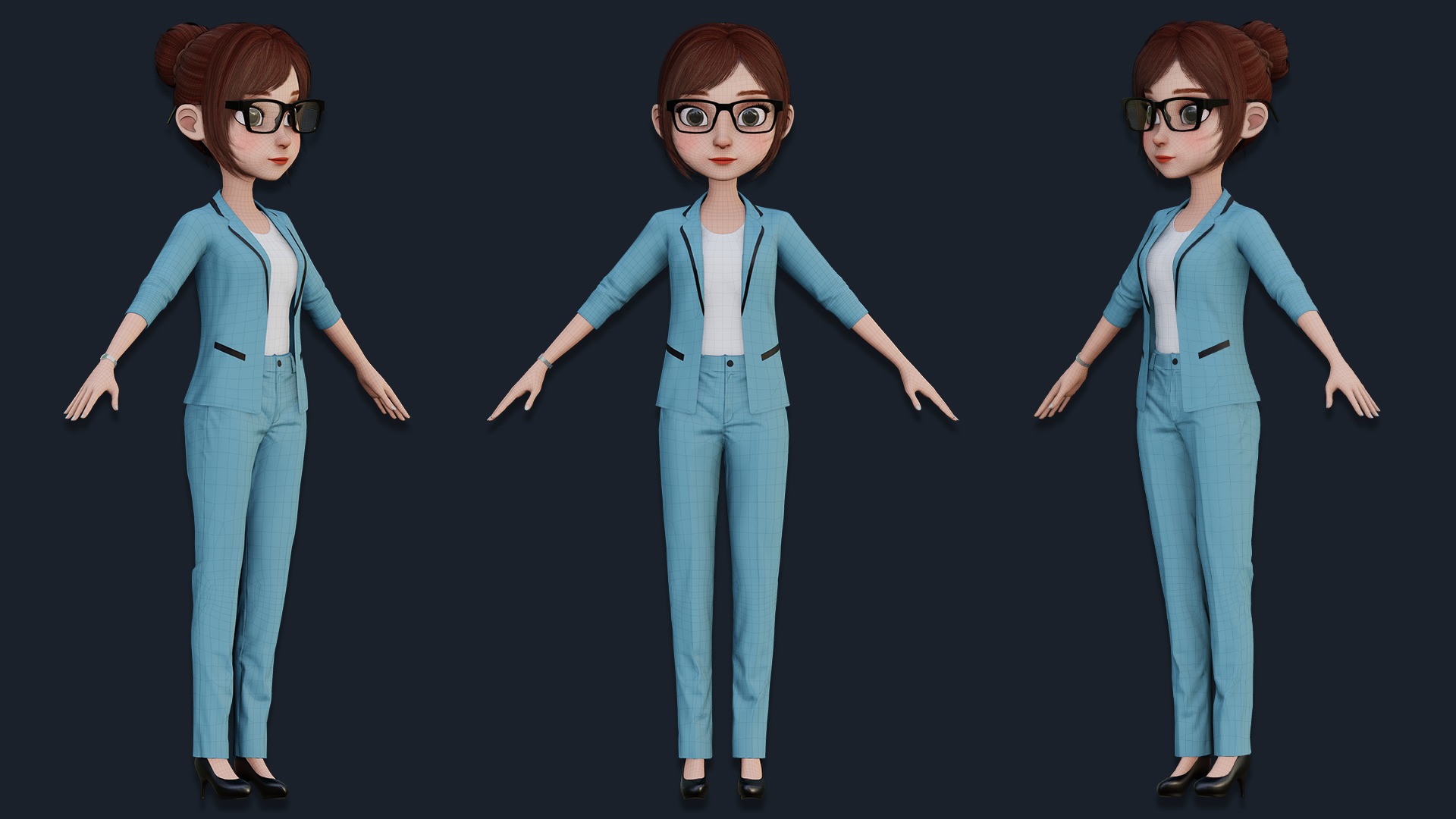 Cartoon Family Rigged 3D Model Collection_9