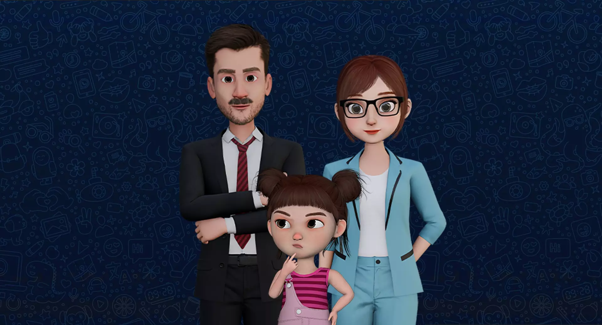 Cartoon Family Rigged 3D Model Collection_0
