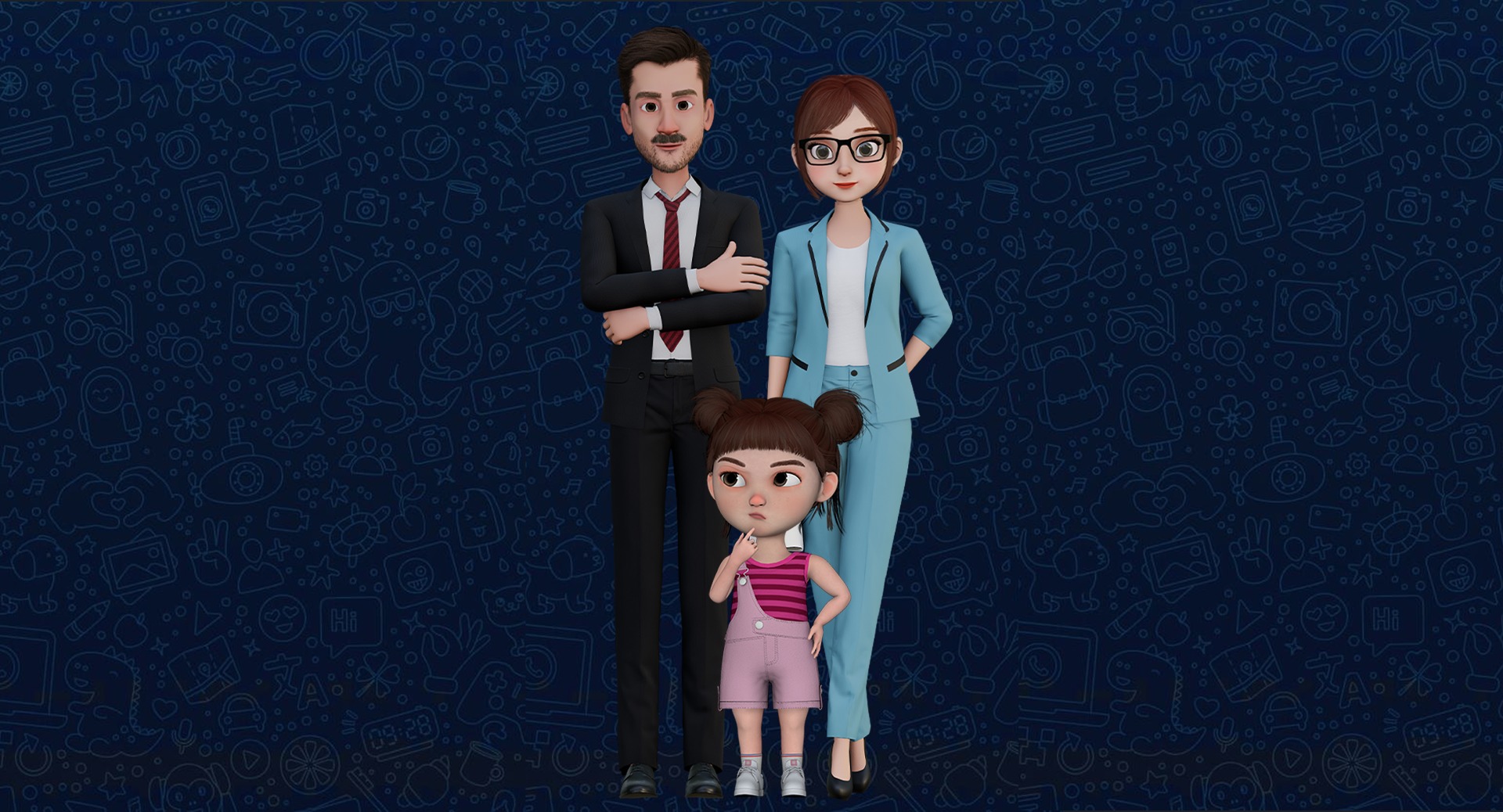 Cartoon Family Rigged 3D Model Collection_11