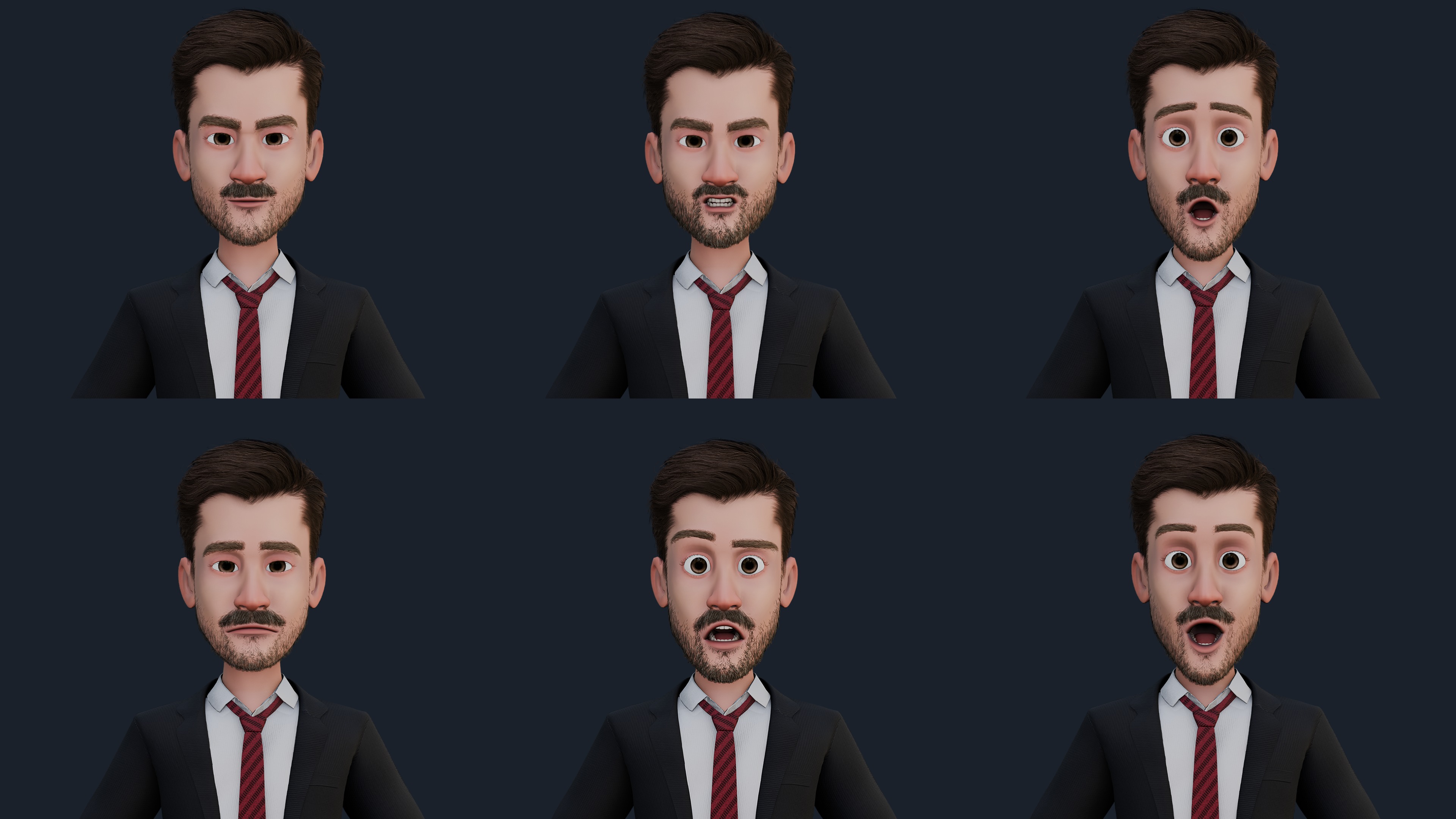 Cartoon Family Rigged 3D Model Collection_3