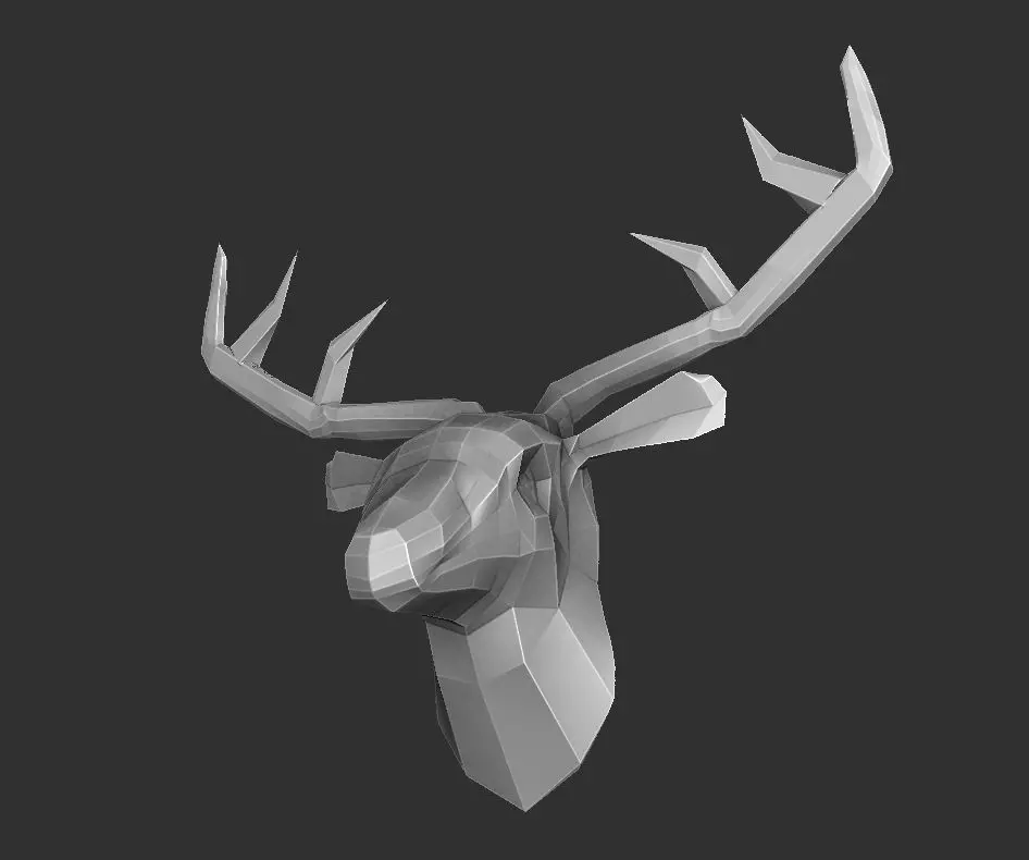  Deer Head Wall Decor-3D Polygon 3D print model_0
