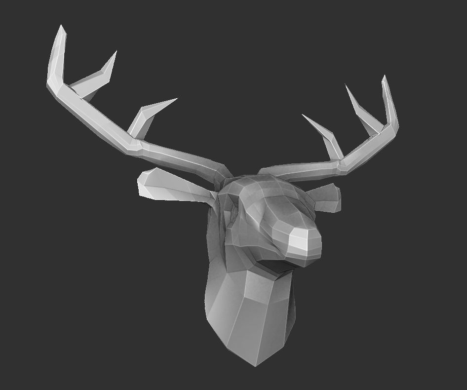  Deer Head Wall Decor-3D Polygon 3D print model_1