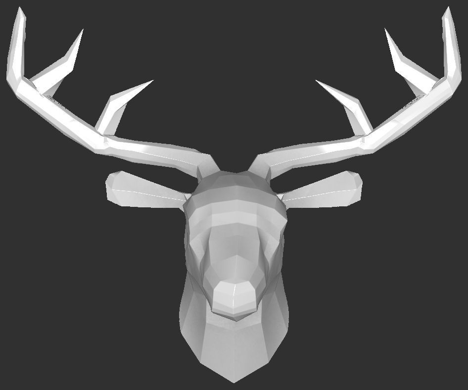  Deer Head Wall Decor-3D Polygon 3D print model_2