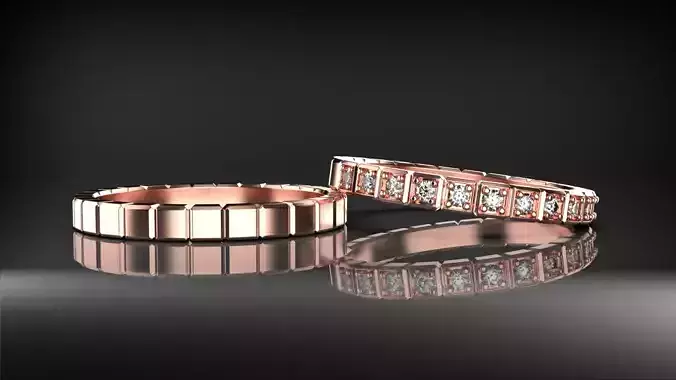 Wedding Rings model 16 3D print model 