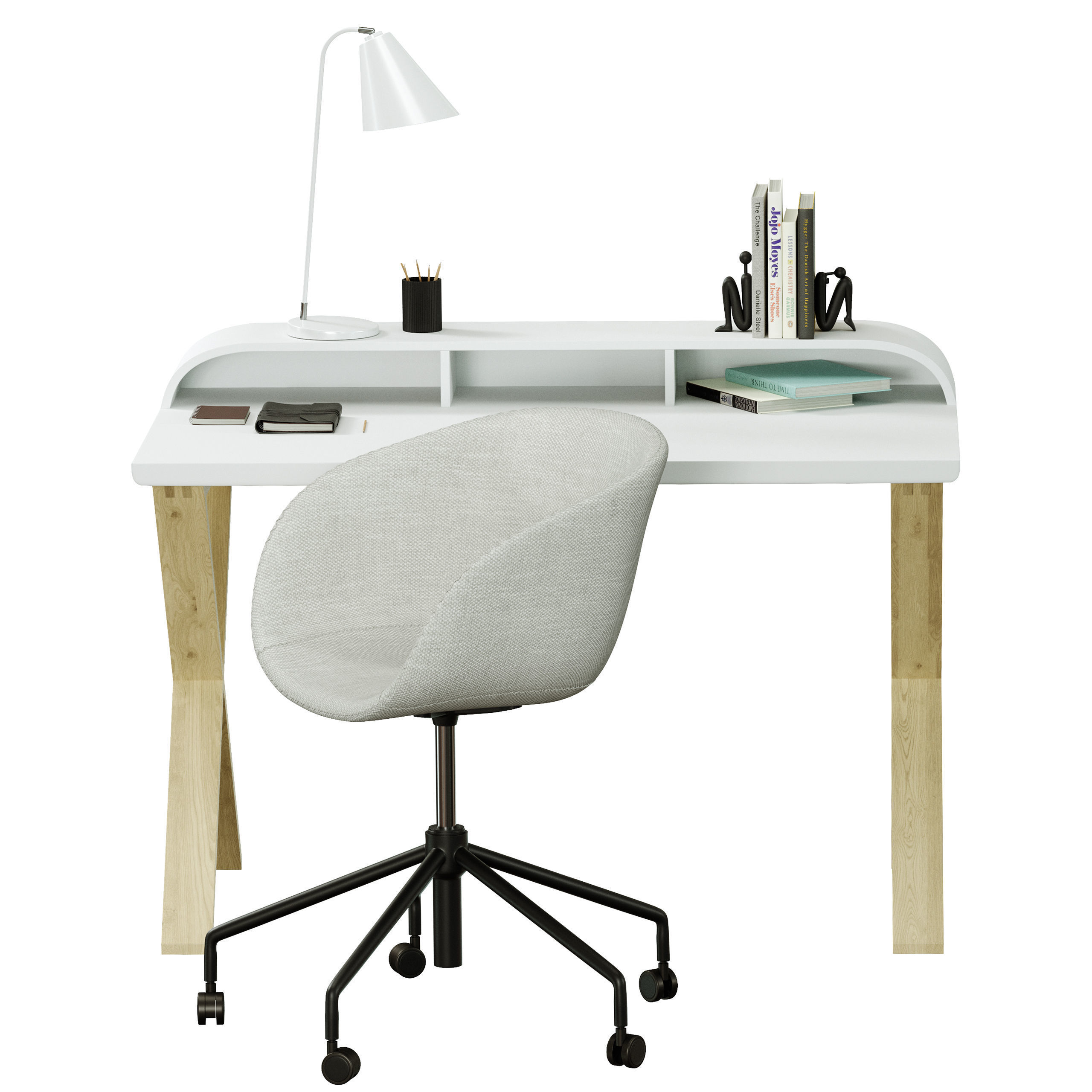 Working table Yvette chair 3D model_1