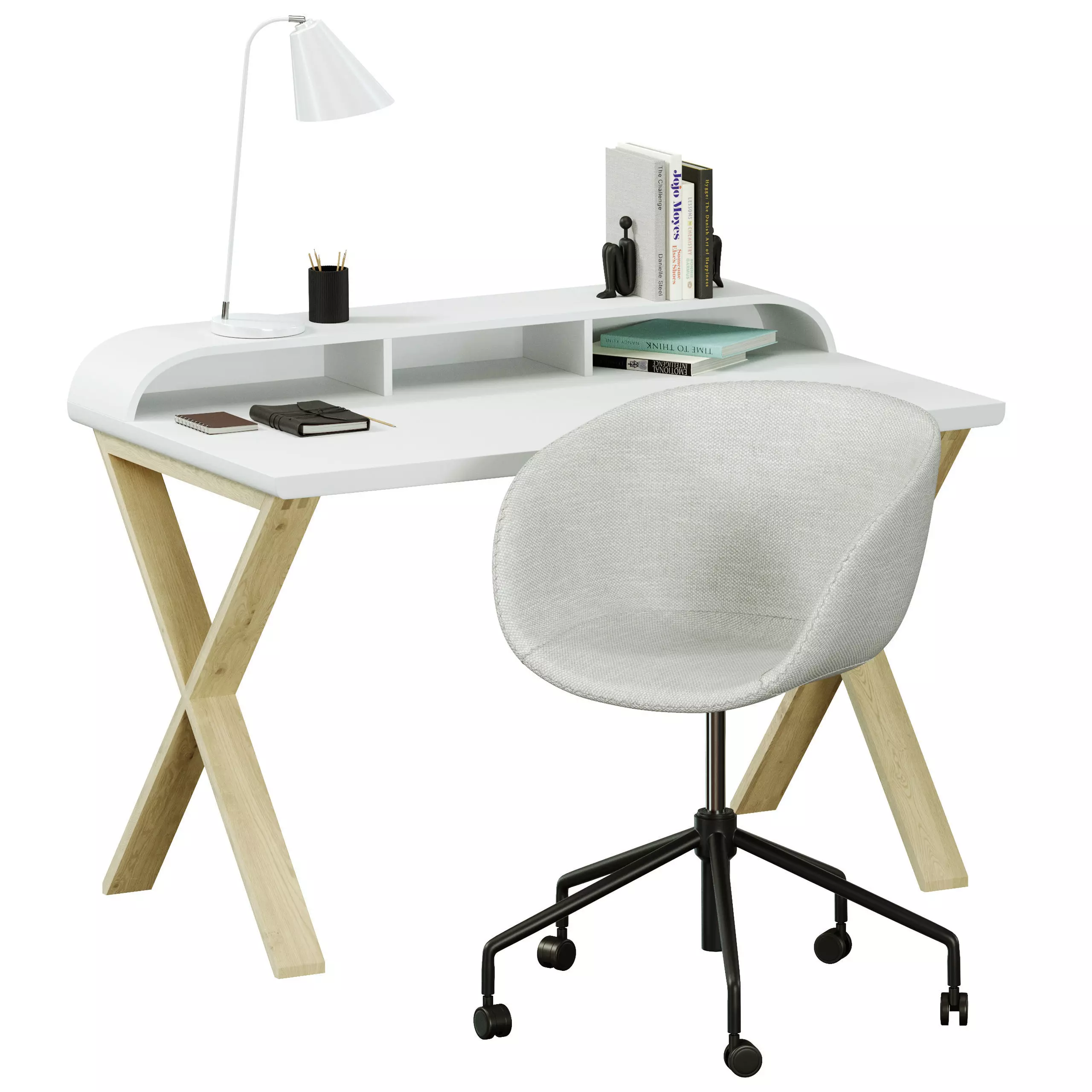 Working table Yvette chair 3D model_0