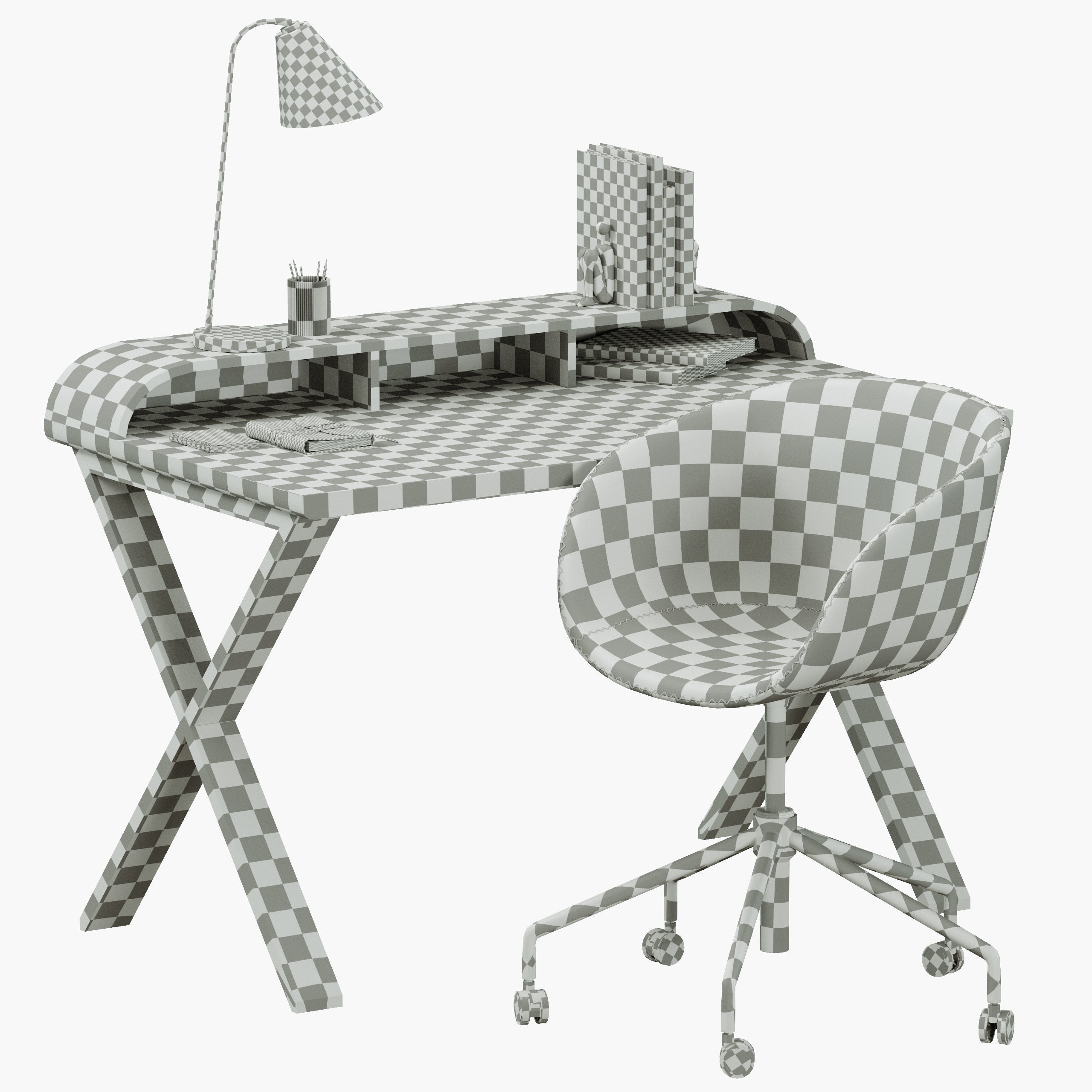 Working table Yvette chair 3D model_6