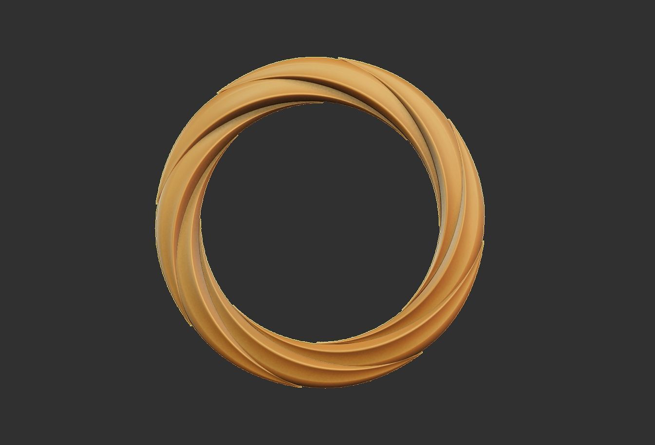golden circular mirror wood frame decoration 3D print model_2