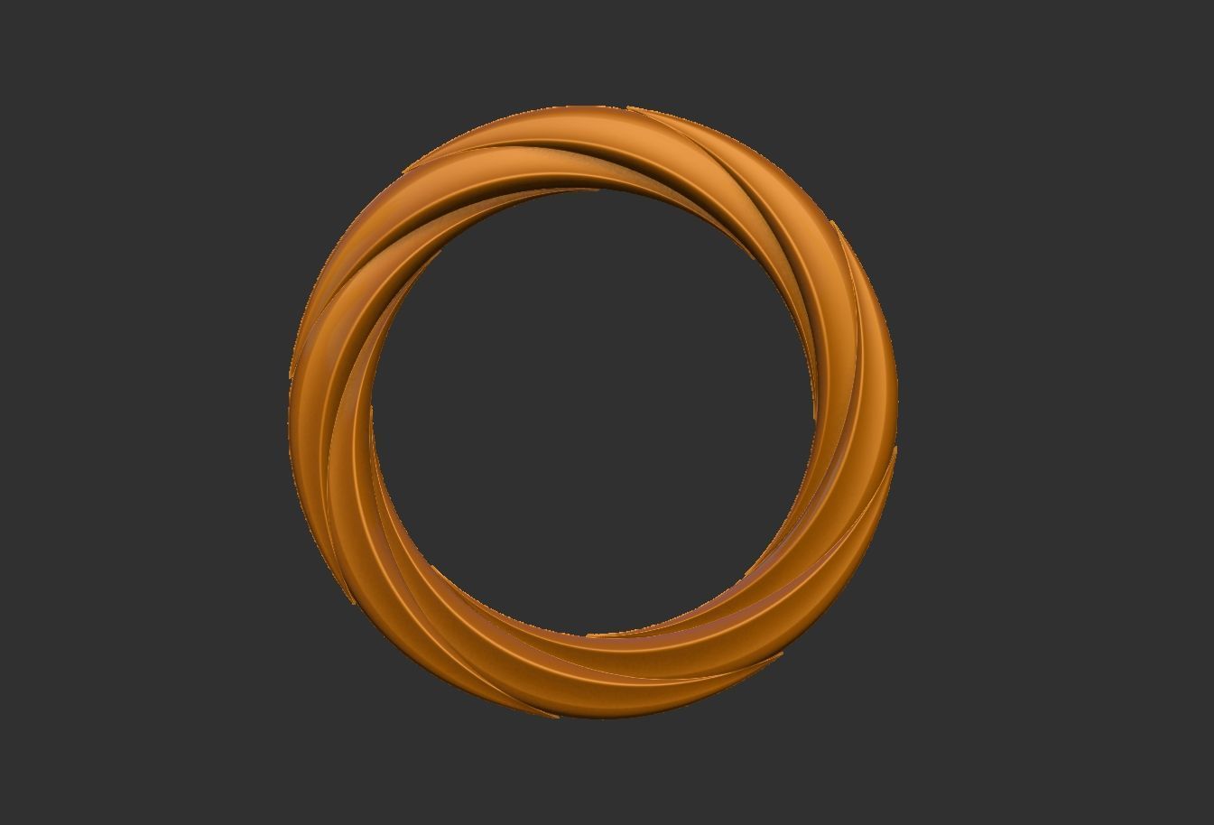 golden circular mirror wood frame decoration 3D print model_3