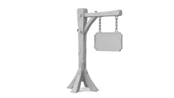 Stylized medieval sign 3D model