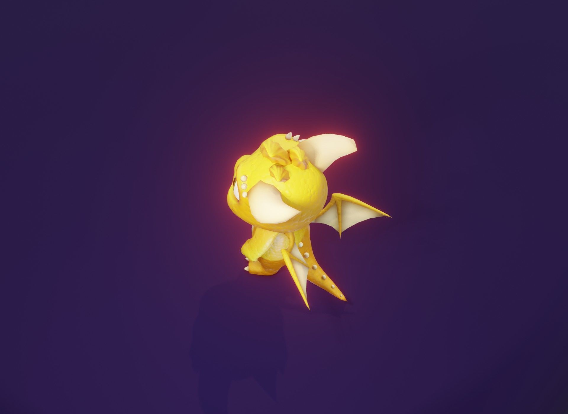 Yellow Animated Cartoon Baby Dragon 3d Model Low-poly 3D model_15