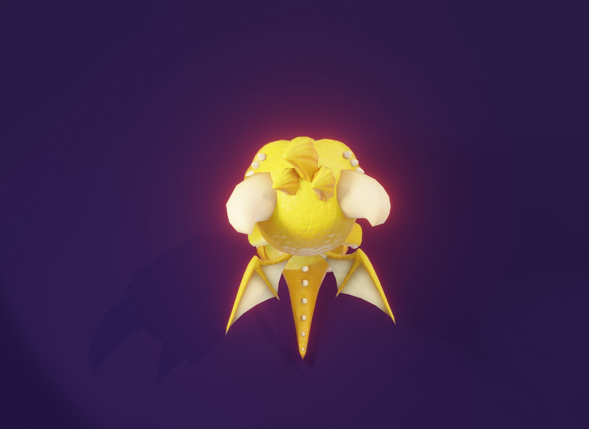 Yellow Animated Cartoon Baby Dragon 3d Model Low-poly 3D model_9