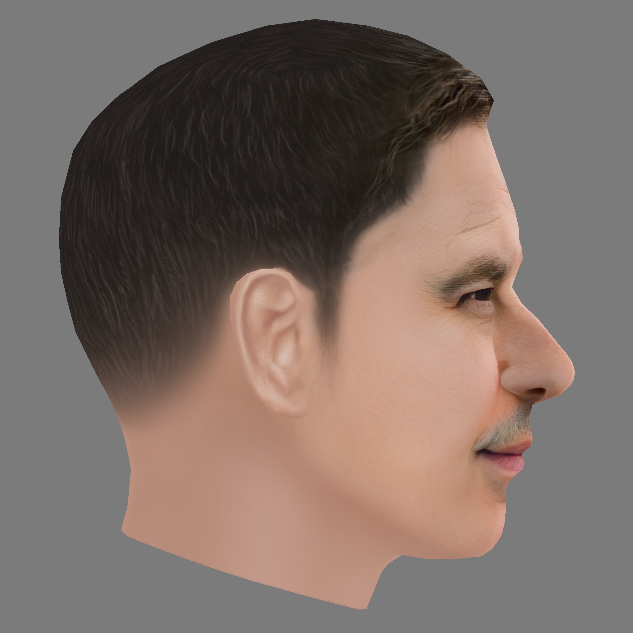 David Walliams Head - Low poly head for game Low-poly 3D model_5
