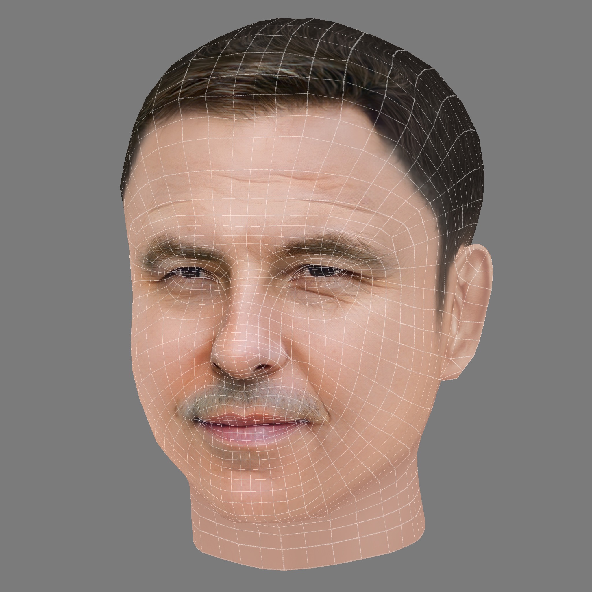 David Walliams Head - Low poly head for game Low-poly 3D model_7