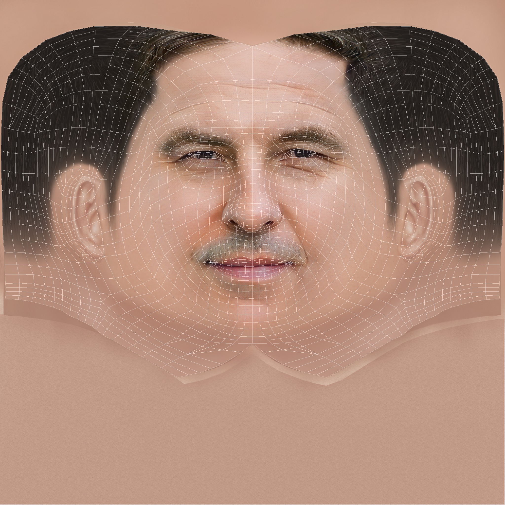 David Walliams Head - Low poly head for game Low-poly 3D model_8