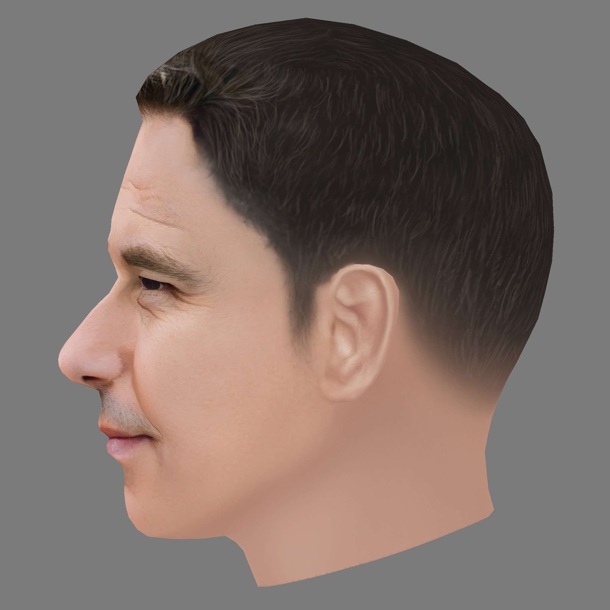 David Walliams Head - Low poly head for game Low-poly 3D model_2