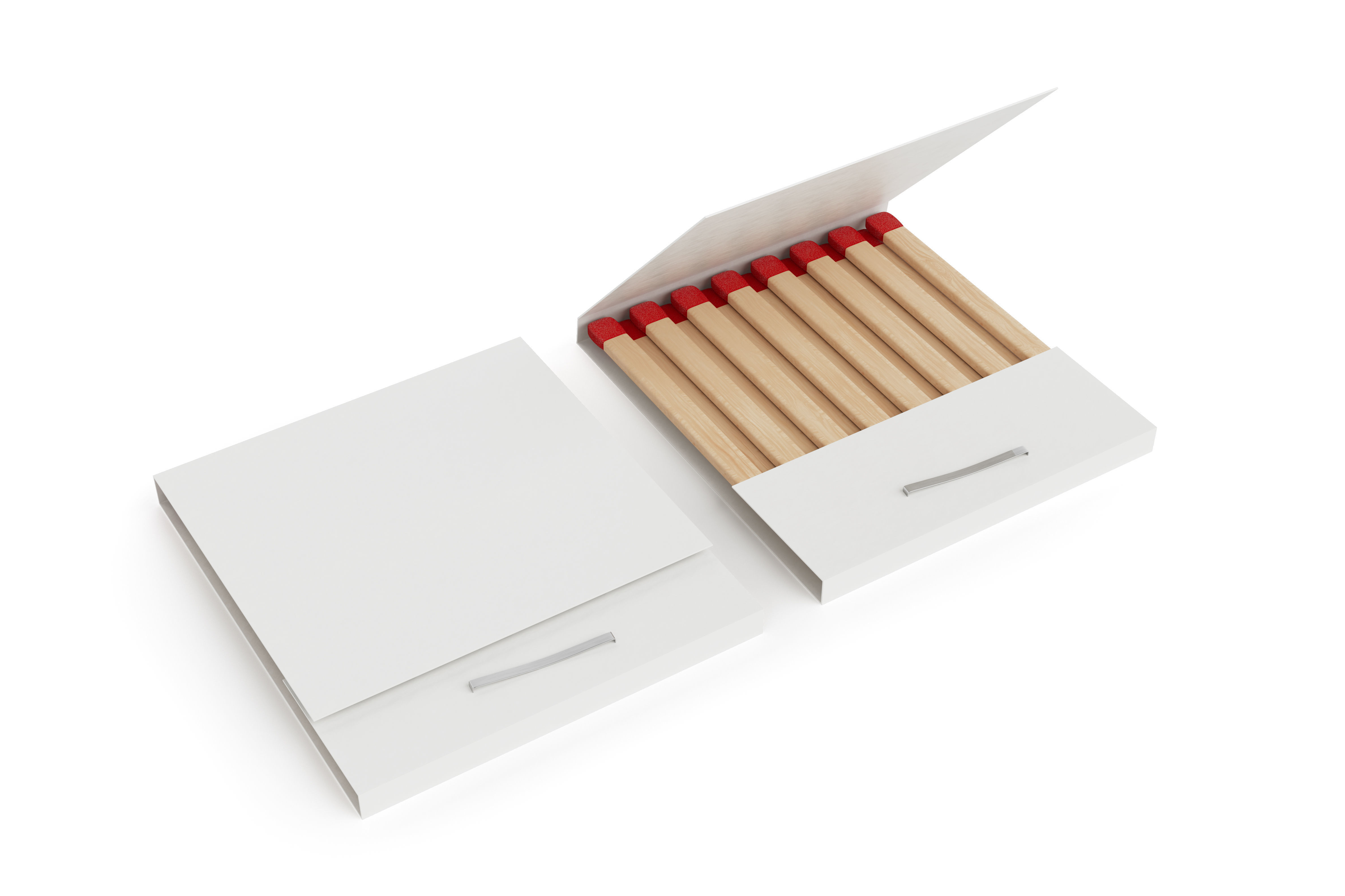 White Book Matchbox Mockup 3D model_2