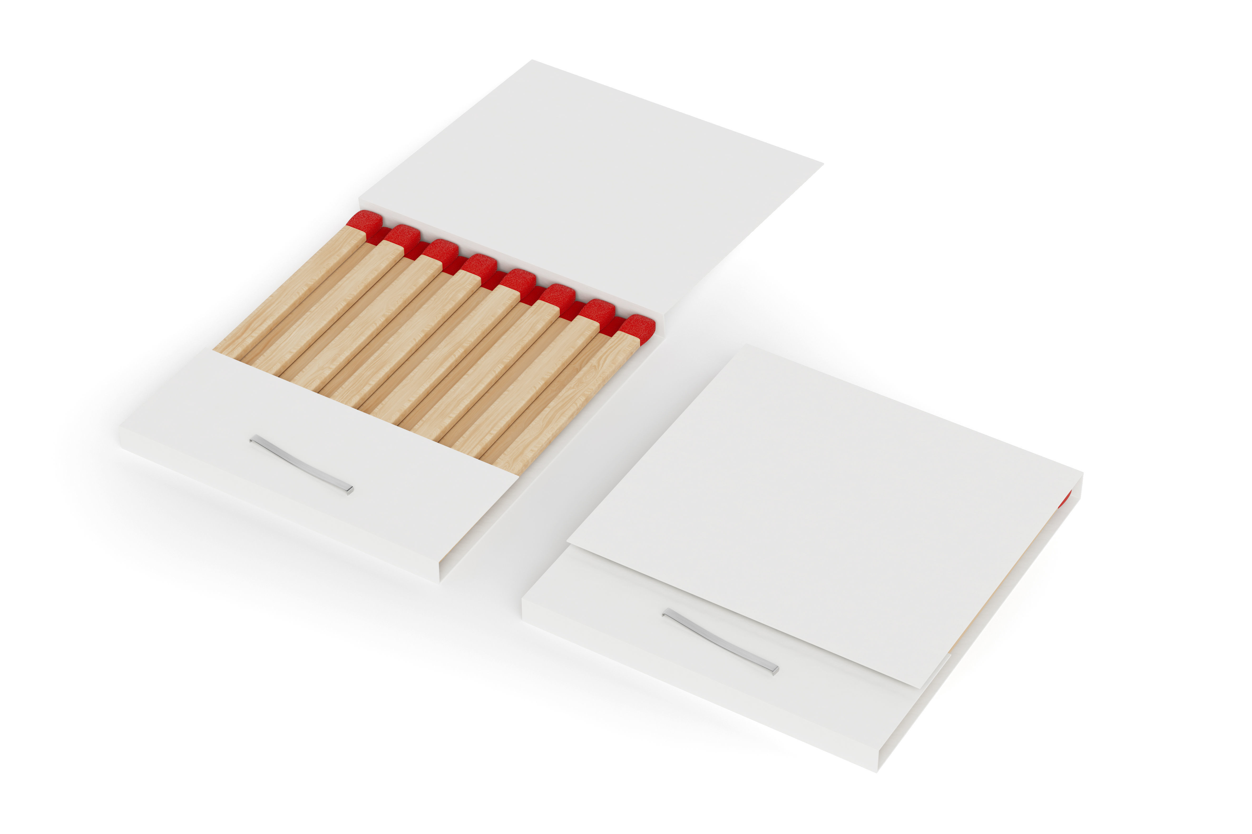 White Book Matchbox Mockup 3D model_1
