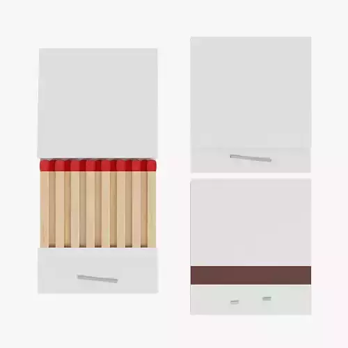 White Book Matchbox Mockup 3D model