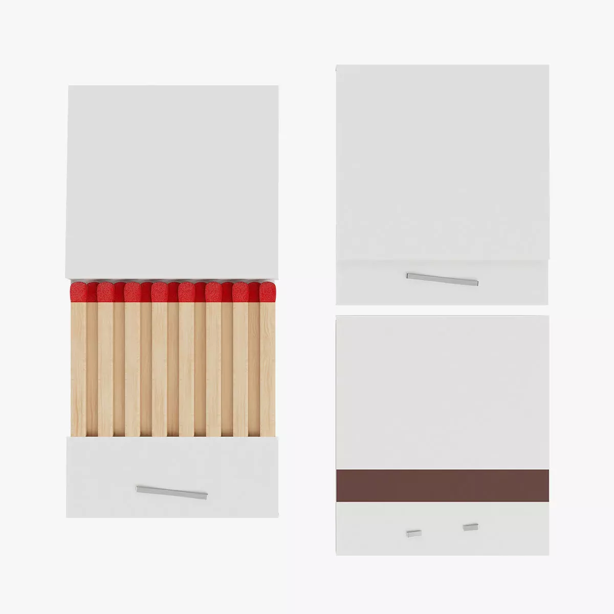 White Book Matchbox Mockup 3D model_0