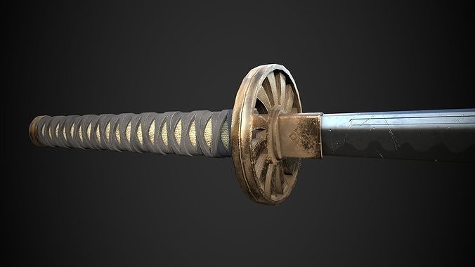 Old Samurai Katana Low-poly 3D model