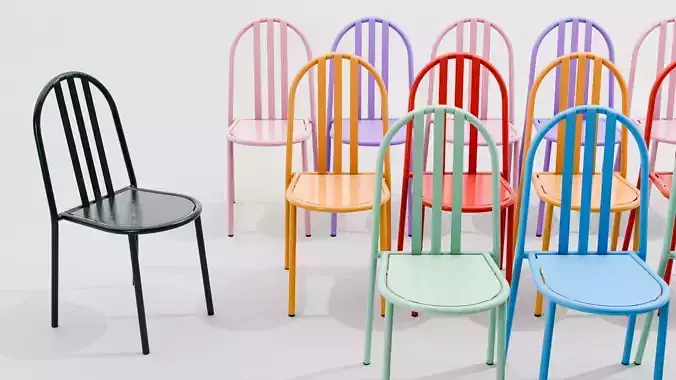 Chair n122 by Robert Mallet-Stevens Low-poly 3D model