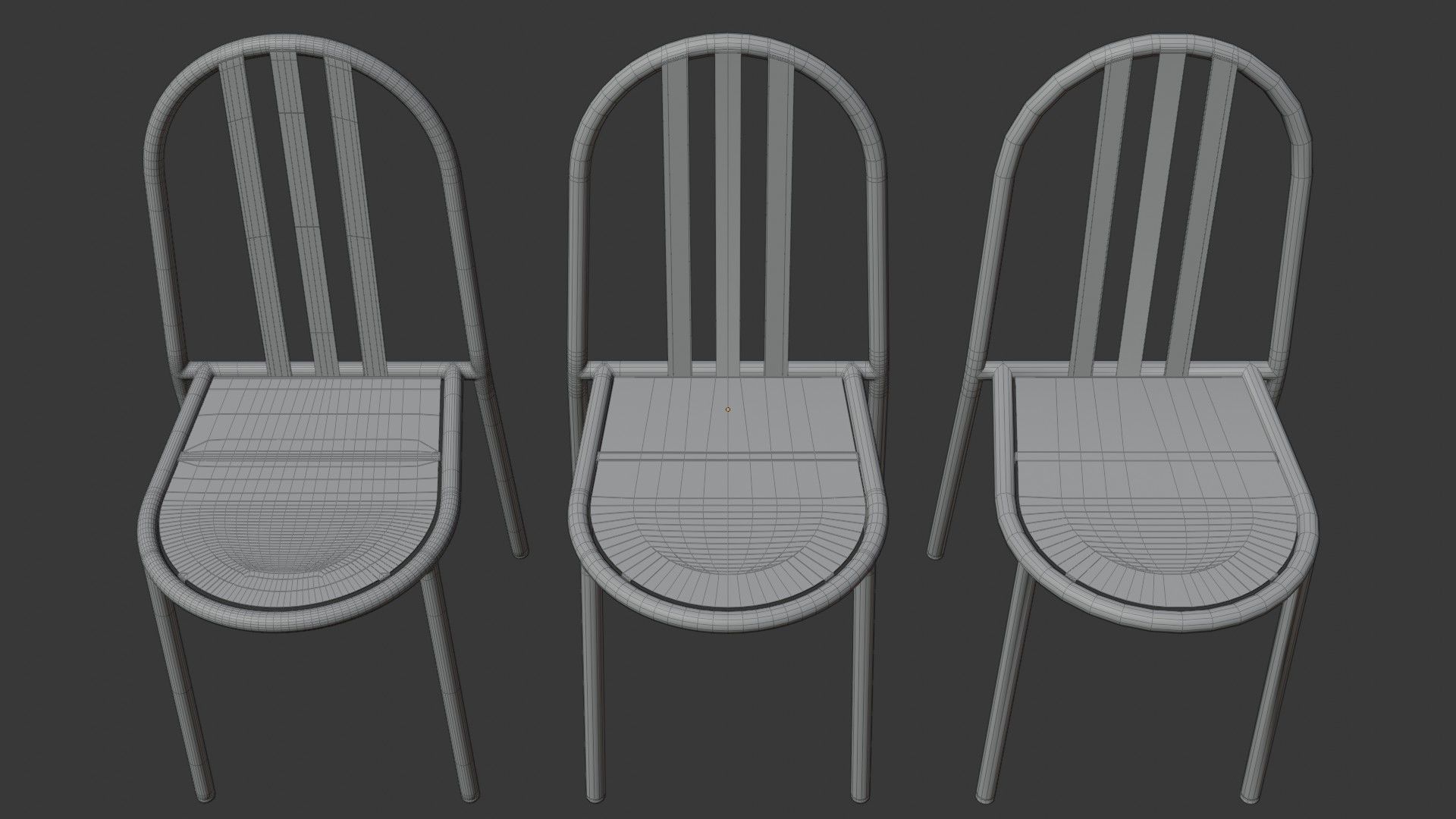 Chair n122 by Robert Mallet-Stevens Low-poly 3D model_4
